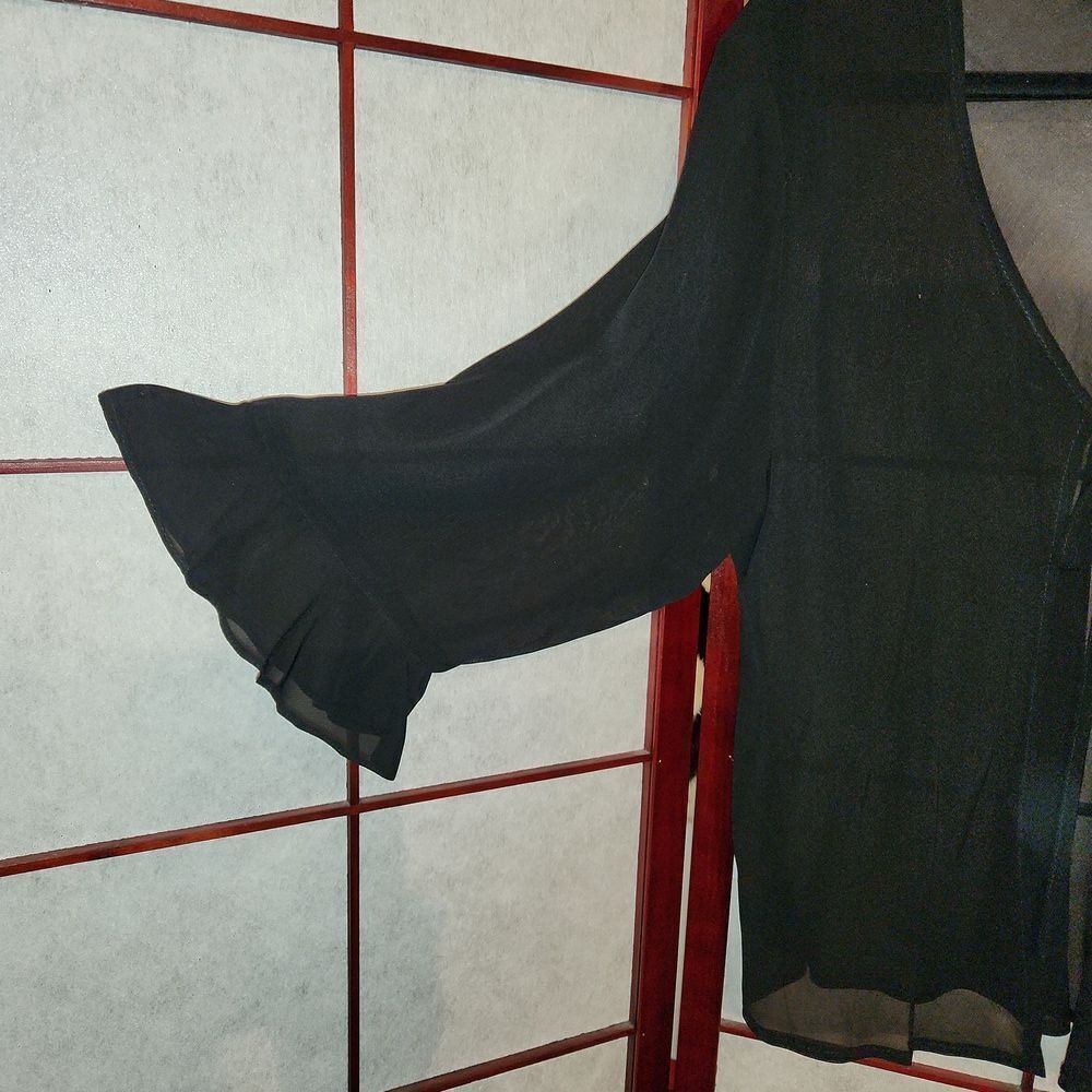 Lily Black Sheer Open Faced Cardigan - Picture 3 of 7